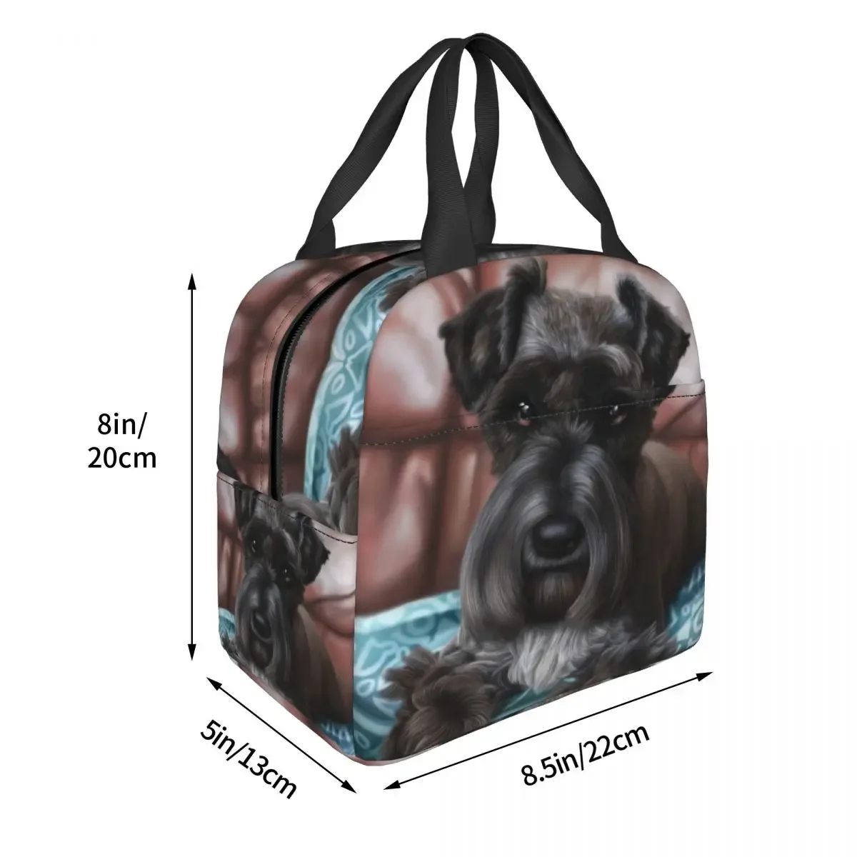 Милые Изолированные сумки для ланча с собакой шнауцера женщин переносной