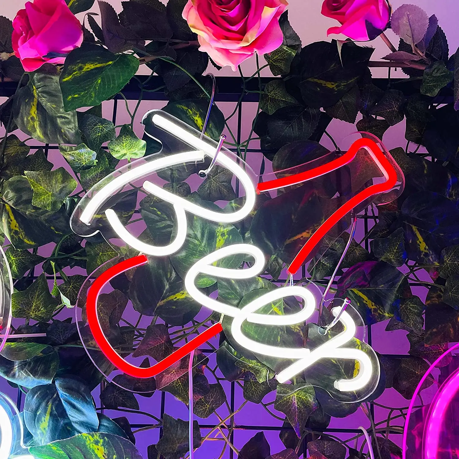 

Пивная бутылка, неоновая вывеска с питанием от USB для украшения бара, паба, светодиодный неоновый светильник с регулируемой яркостью для вечеринки, мужская пещера, настенное искусство