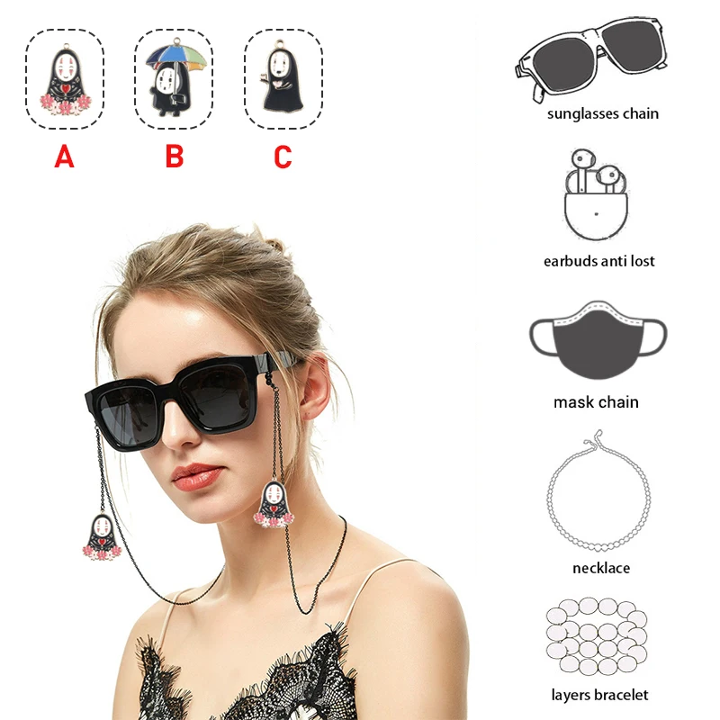 

Fashion Cute Cartoon Pendant Anti-skid Glasses Chain Lanyard Anime Spirited Away Cosplay Charm Fine Jewelry