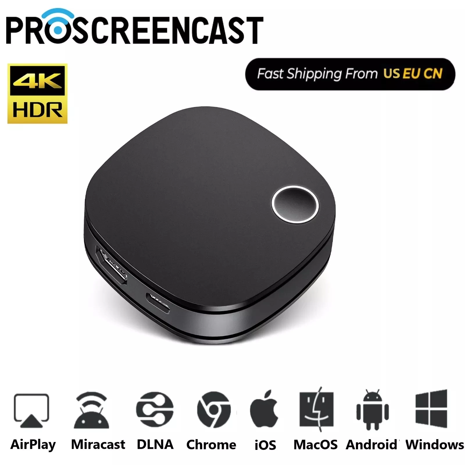 Приемник для телевизора Proscreencast SC01 2,4G/5G 4K HDR Miracast WiFi для Airplay DLNA HDMI