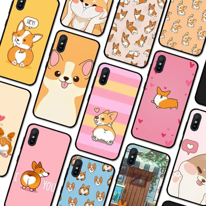

MINISO Corgi Dog Phone Case for Redmi 5 6 7 8 9 A 5plus K20 4X S2 GO 6 K30 pro