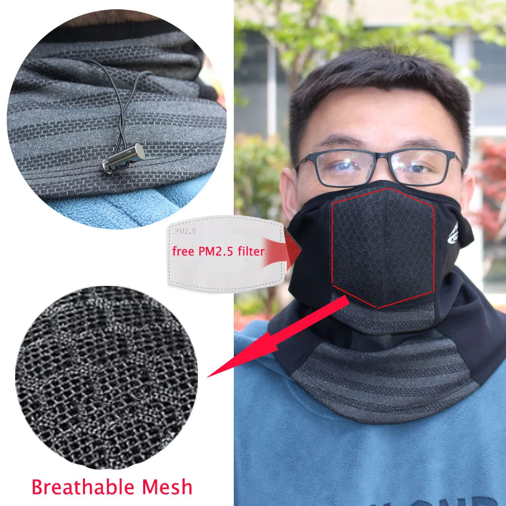 Купи Winter Bandana Neck Warmer Tube Mesh Face Cover Men Women Head Scarf Motorcycle Balaclava Cycling Camping Headband Windproof за 196 рублей в магазине AliExpress