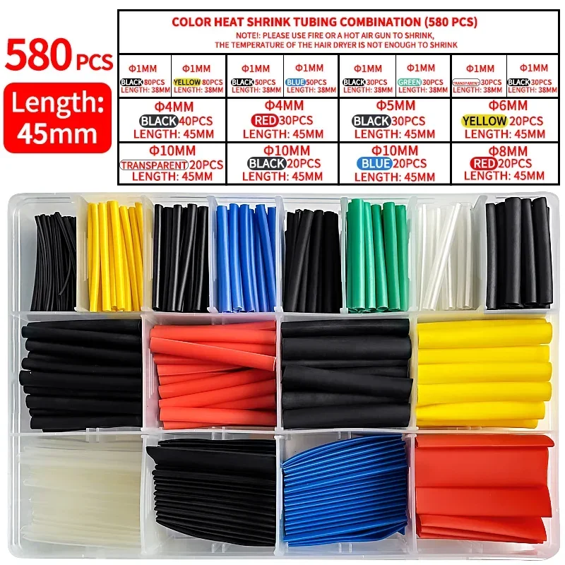 

Термоусадочная трубка 2:1 PE набор