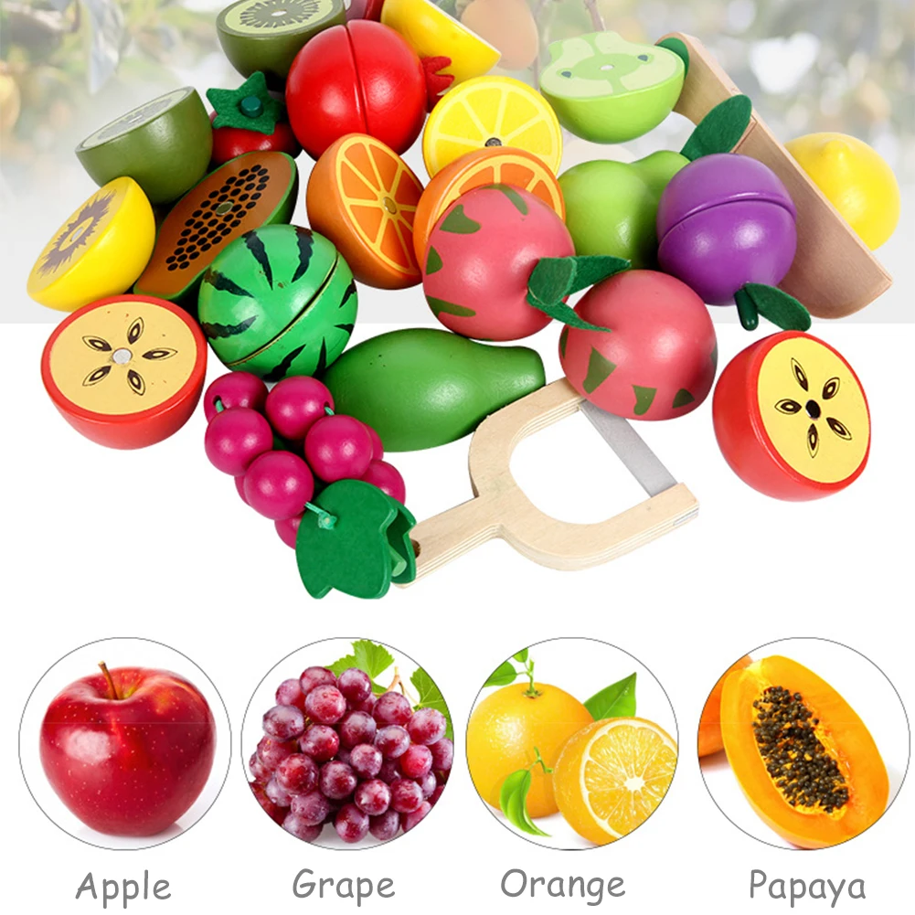 

Simulation Kitchen Series Montessori Cut Fruits Child Wooden Play Food Attractive Toy Pretend Play Cooking Interest Cultivation