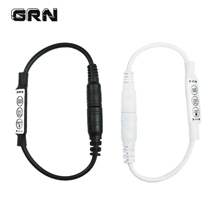 Мини-контроллер RGB для светодиодов с 3 кнопками для SMD 2835 5050, Одноцветный RGB-цвет, яркая фотовспышка, Светодиодная лента 12-24 В постоянного тока, дневной светорегулятор