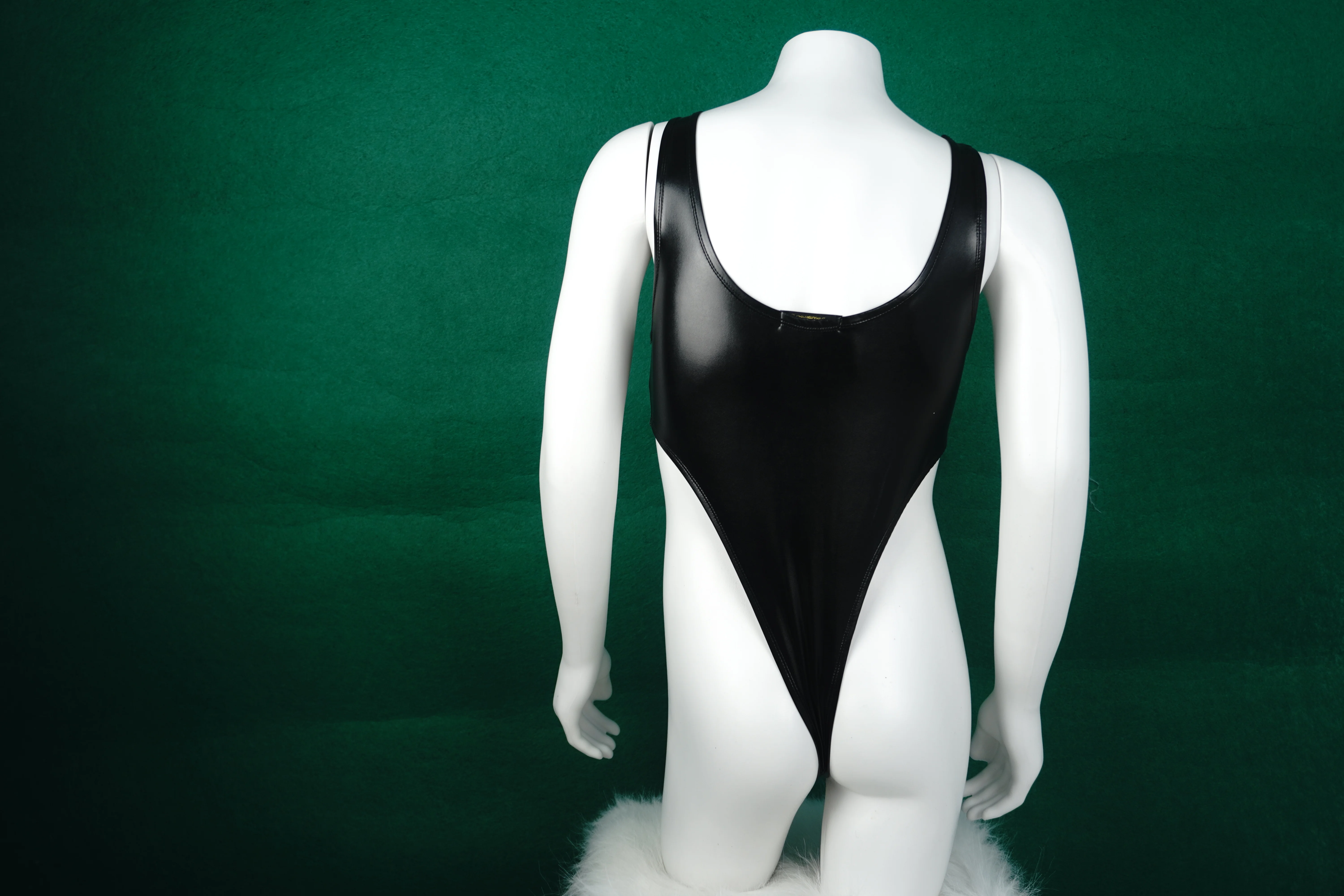 Мужская одежда из искусственной кожи сексуальные стринги комбинезон пикантные