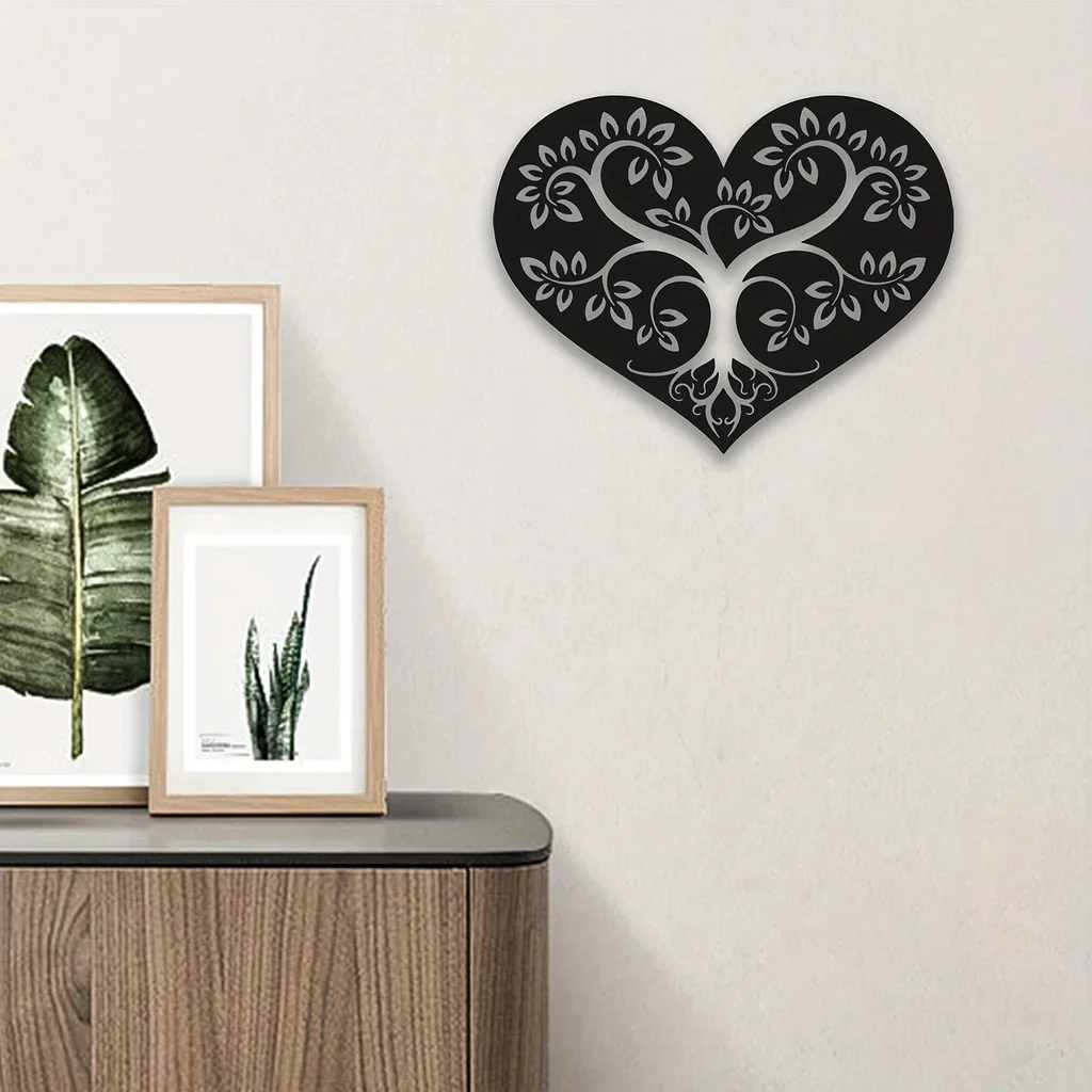 Металлическая Настенная Скульптура В Форме Сердца Деревянное Дерево Жизни