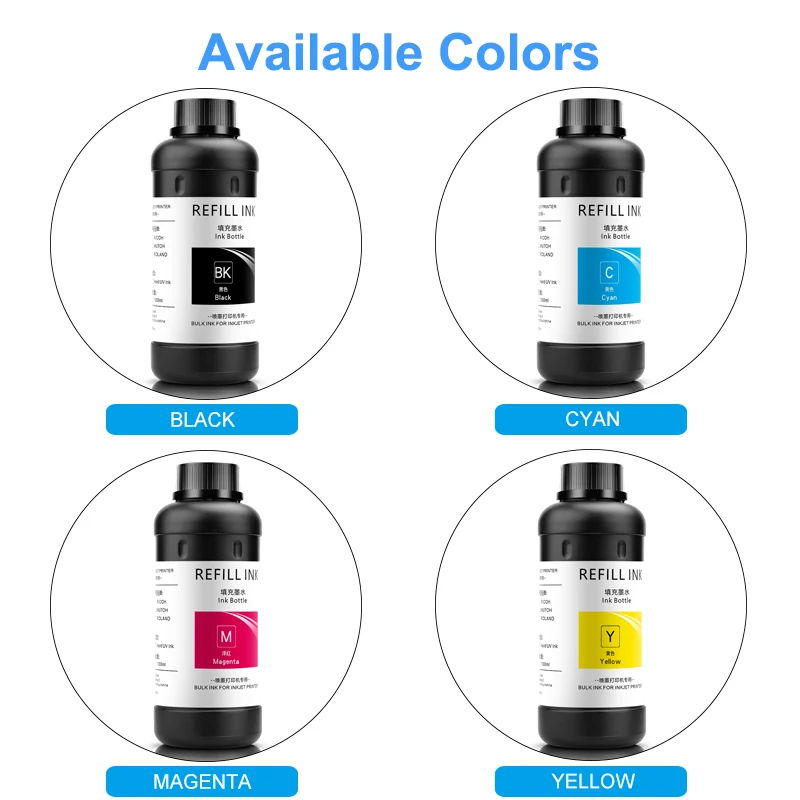 4×500ML LED UV Ink For DX4 DX5 DX6 DX7 DX10 TX800 XP600 Printhead Epson 1390 L800 L1800 L805 R1800 R1900 Modified Printer | Компьютеры и