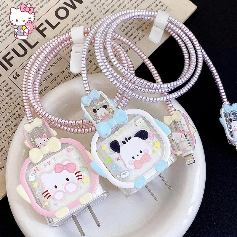 

Hello Kittys Y2K Sanrio почтовый iPhone14 зарядное устройство защитный чехол Kawaii Милый Apple 18 20W зарядные аксессуары Игрушки для девочек