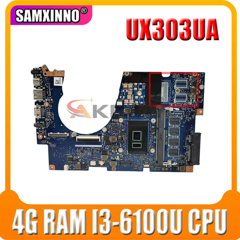 

UX303UA Motherboard For ASUS UX303UB UX303U UX303UA Laptop Motherboard original notebook 4G RAM I3-6100/6006U CPU 100% Test