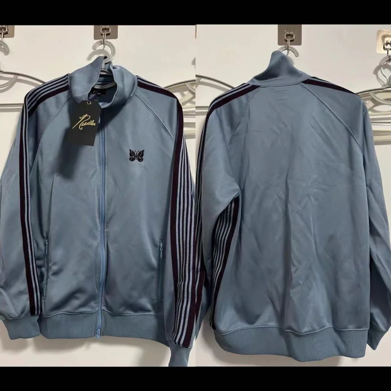 

Needles Blue Butterfly Embroidery Spell Color Webbing Stripe Zip Jackets AWGE Set Suit