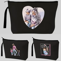 2022 women canvas cosmetic bag zipper make up bag travel washing makeup organizer beauty case strap portable purse wedding gifts