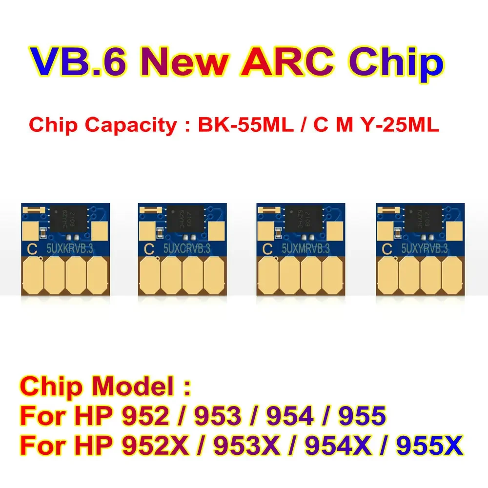Для Hp VB.6 Arc Permanent Chip HP 952 953 954 955 952X 953X 954X 955X Officejet Pro 7740 8210 8710 8720 8730 8740