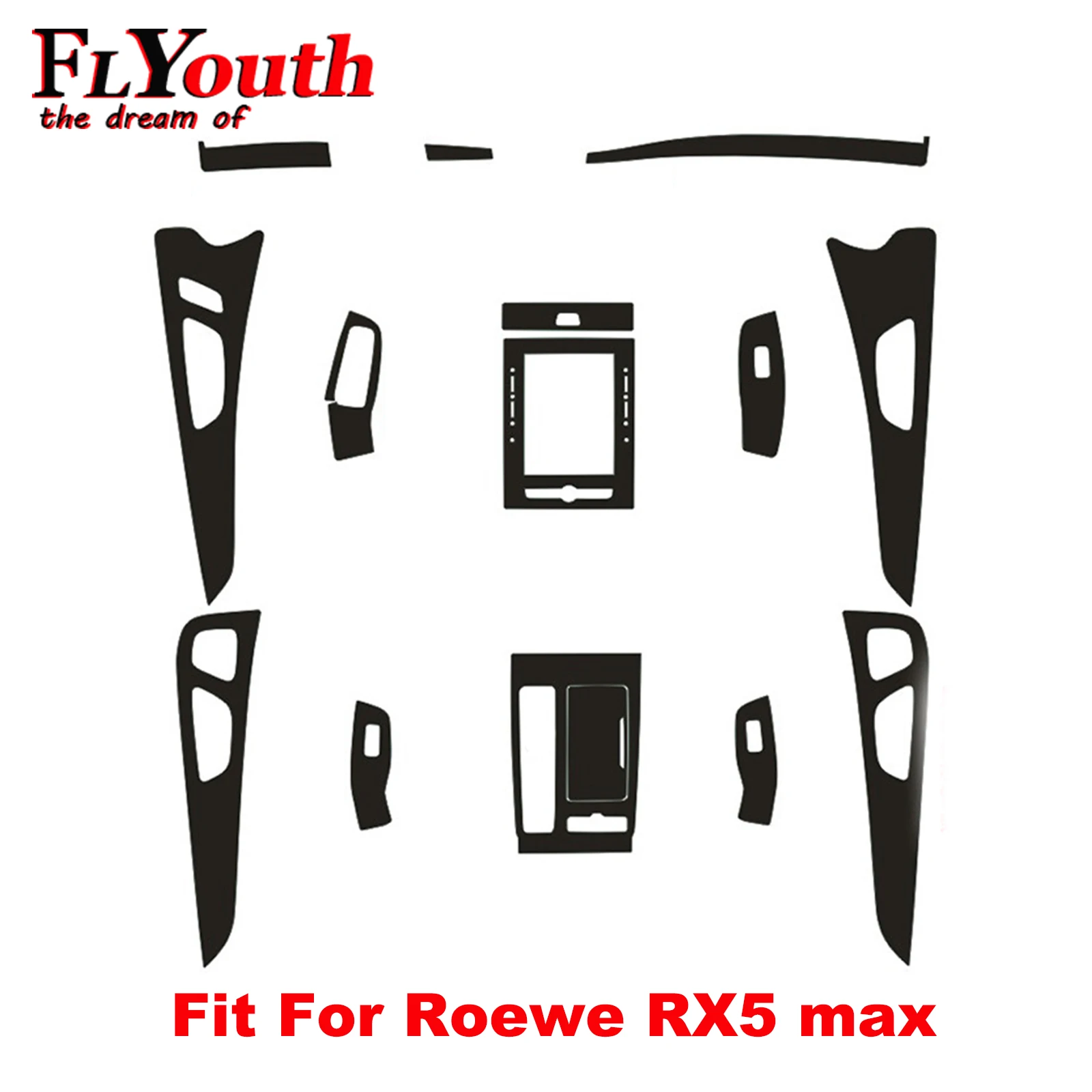 

5D Carbon Fiber Sticker for Roewe RX5 MAX Car Gear Shift Panel Water Cup Holder Panel Frame Cover Trim Car Styling