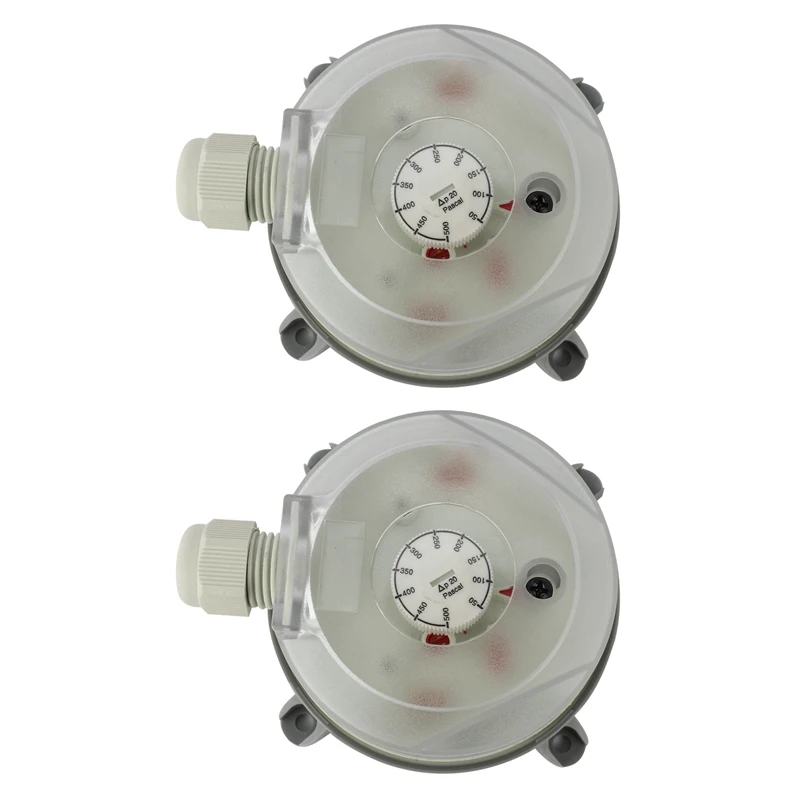 

2X Air Differential Pressure Switch 50-500Pa Adjustable Micro- Pressure Air Switch