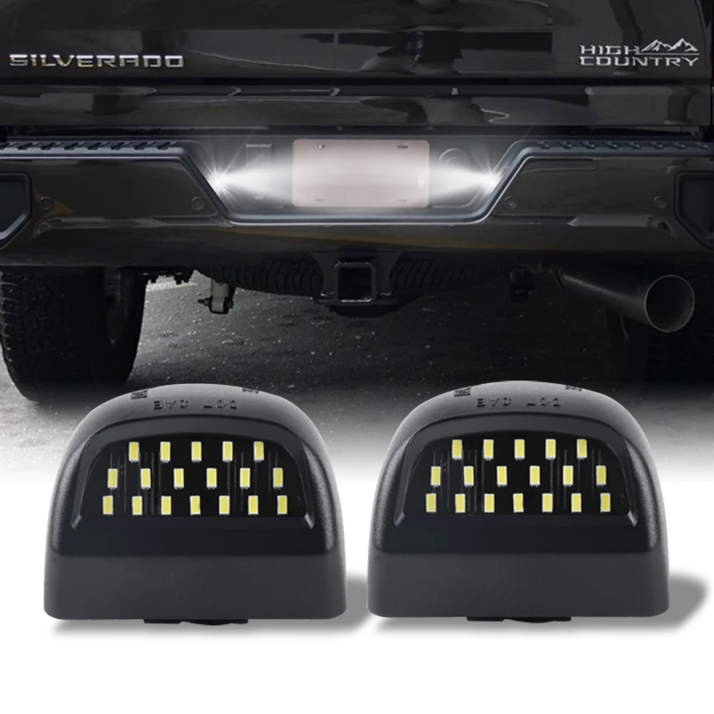

6000K Xenon White 18SMD OEM-Full LED For Chevrolet Silverado GMC Sierra 1500 2500 3500 Truck Led License Plate Light 12V IP67