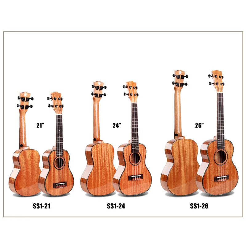 

Full single Yukrili SS1 21/24/26 inch full peach blossom core veneer ukulele glossy veneer UK