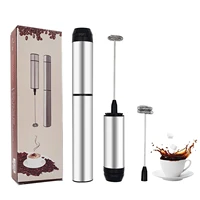 stainless steel milk frother durable foam maker battery operated electric milk frother easy to clean portable drink mixer for