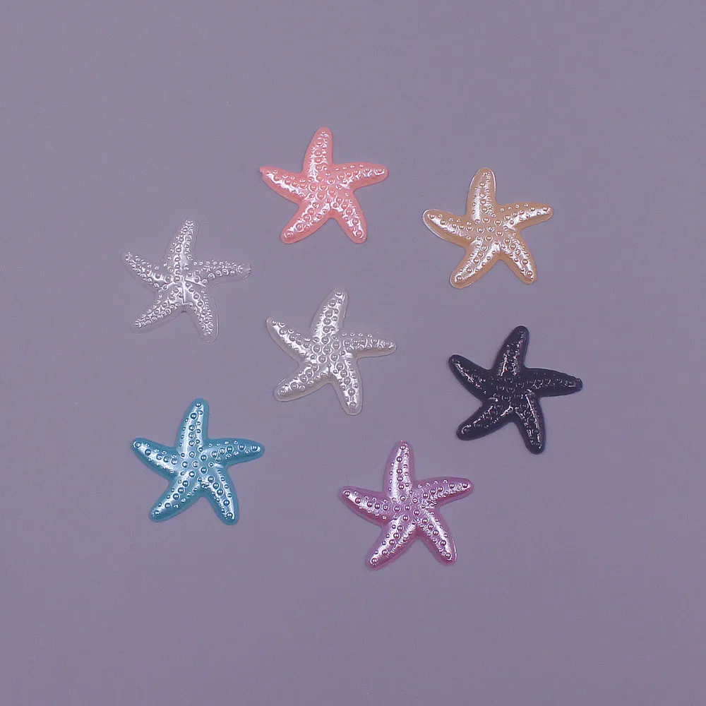 

Оптовая продажа, 500 шт., бусины россыпью в форме морской звезды 20 мм, имитация жемчуга с плоской задней поверхностью из АБС-пластика, поделки своими руками, ювелирные изделия