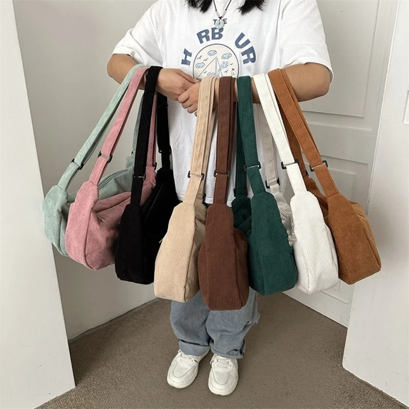 Вельветовая женская сумка через плечо