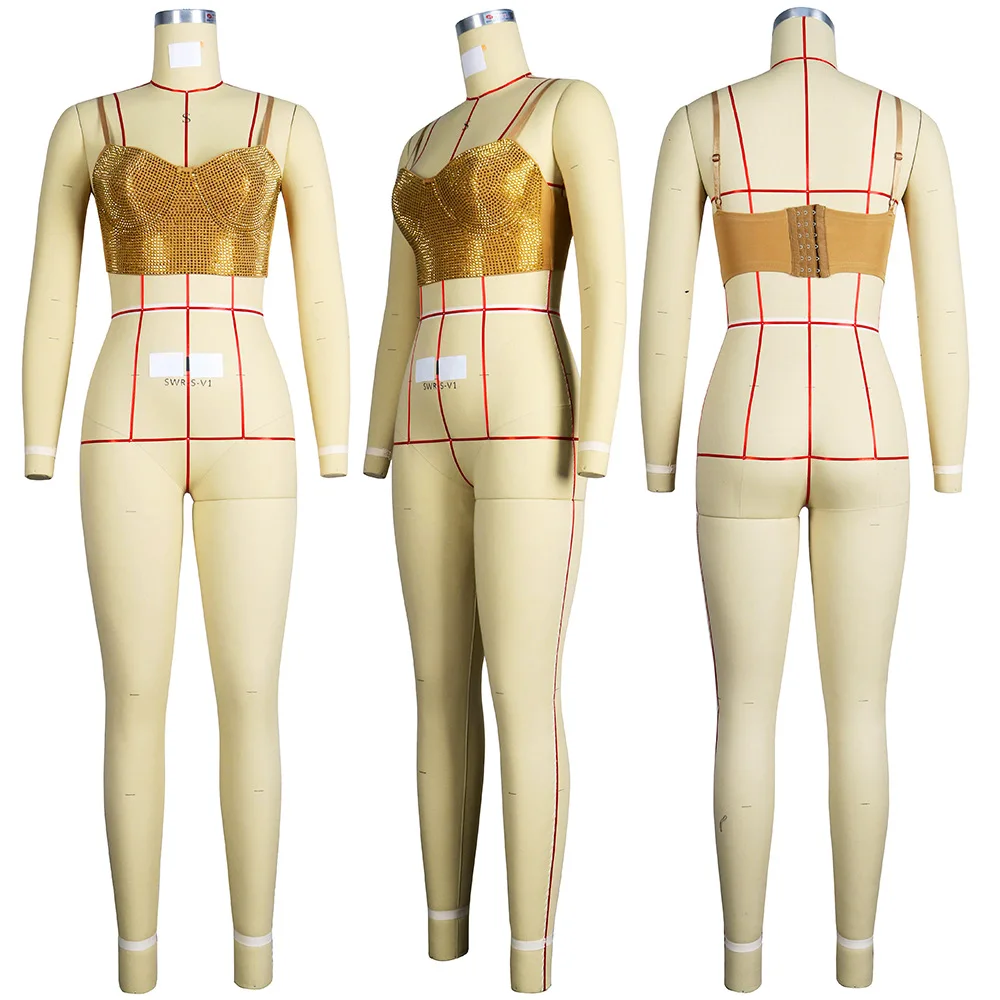 Женский топ со стразами CM.YAYA укороченный на бретелях с V-образным вырезом