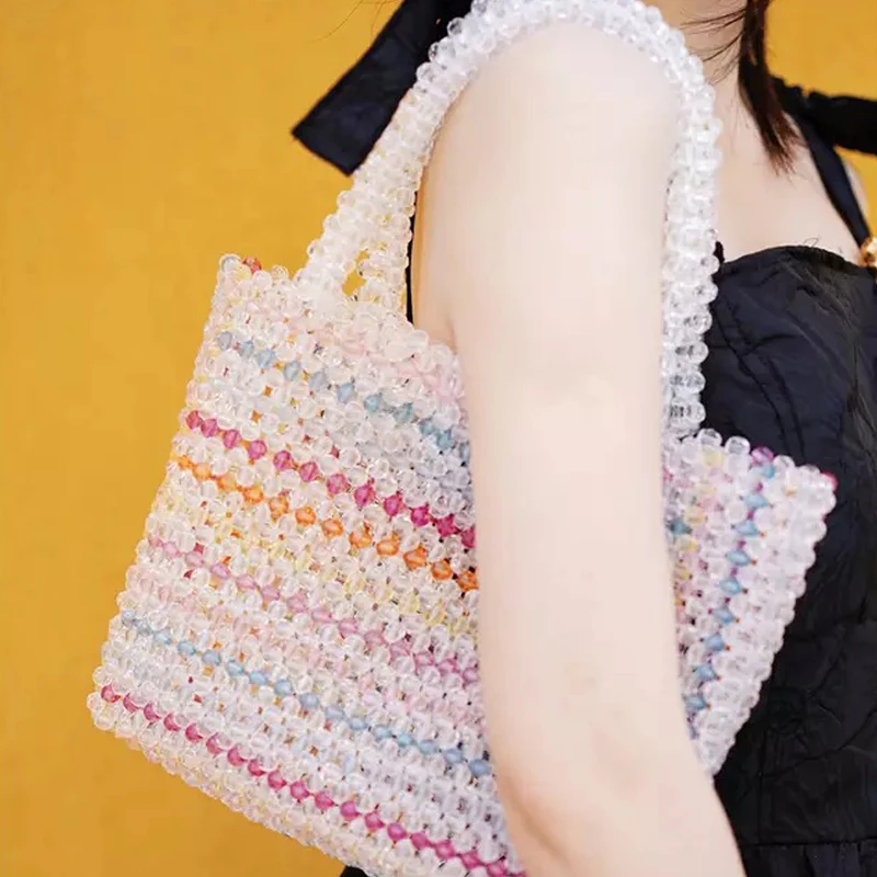 Женская сумка-кошелек с радужными бусинами из акрила