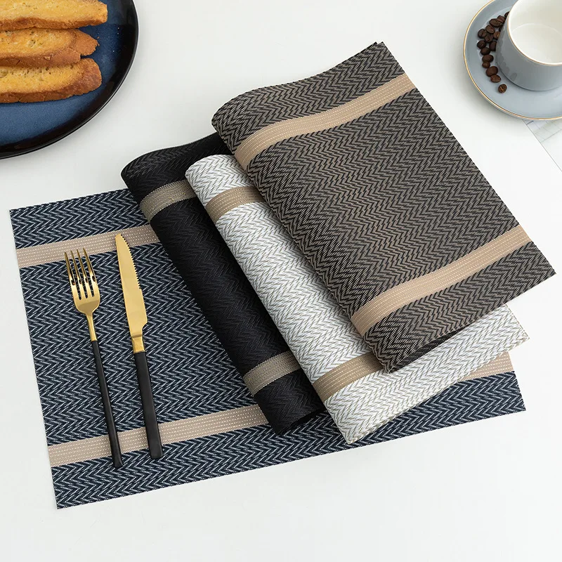 

Meal Mat Pvc Waterproof Oil-proof Heat Insulating Mat Table Mat Gold Thread Jacquard Hotel Restaurant Coffee Shop Food Mat