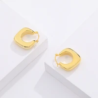 925 pure silver square luxury jewelry korean designer hoop earrings fashion minimalism gift for women fine jewerly accessories