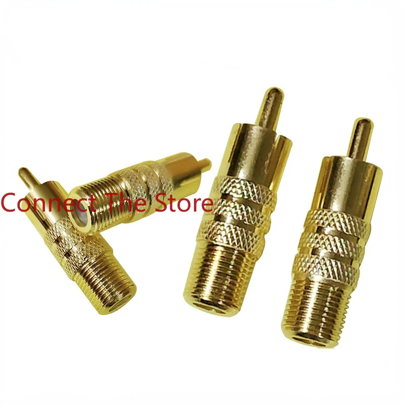 

5PCS F emale To RCA Male Adapter Gold-plated Head Video Connector Cable TV