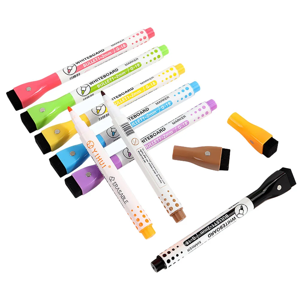 8Pcs Magnetic Erasable Whiteboard Markers Dry Erase for School Office Home Painting Pens classroom whiteboard pens