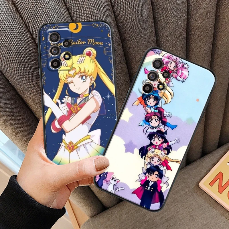 

Bandai Sailor Moon Anime For Samsung A52 A72 4G 5G Phone Case Silicone Cover Coque Black Carcasa Back