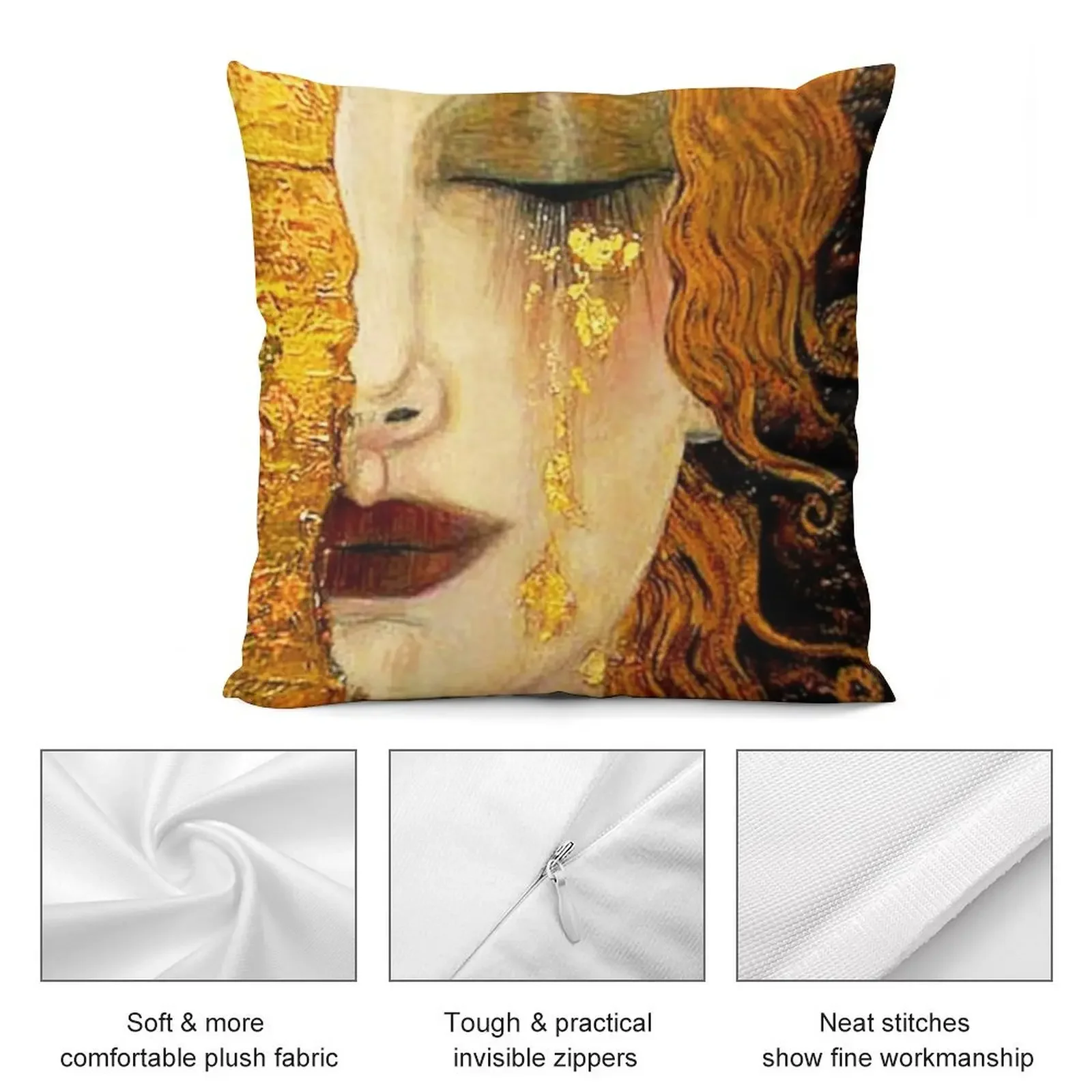 Декоративная подушка с принтом &quotСлёзы Густава Климта Фрейя&quot