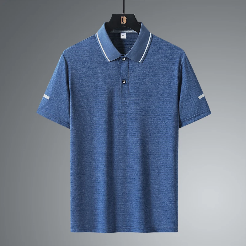 2023 New Summer Embroidered Polo Shirt Casual Business Short Sleeve T-shirt Golf Men's Clothing Large 6XL 7XL