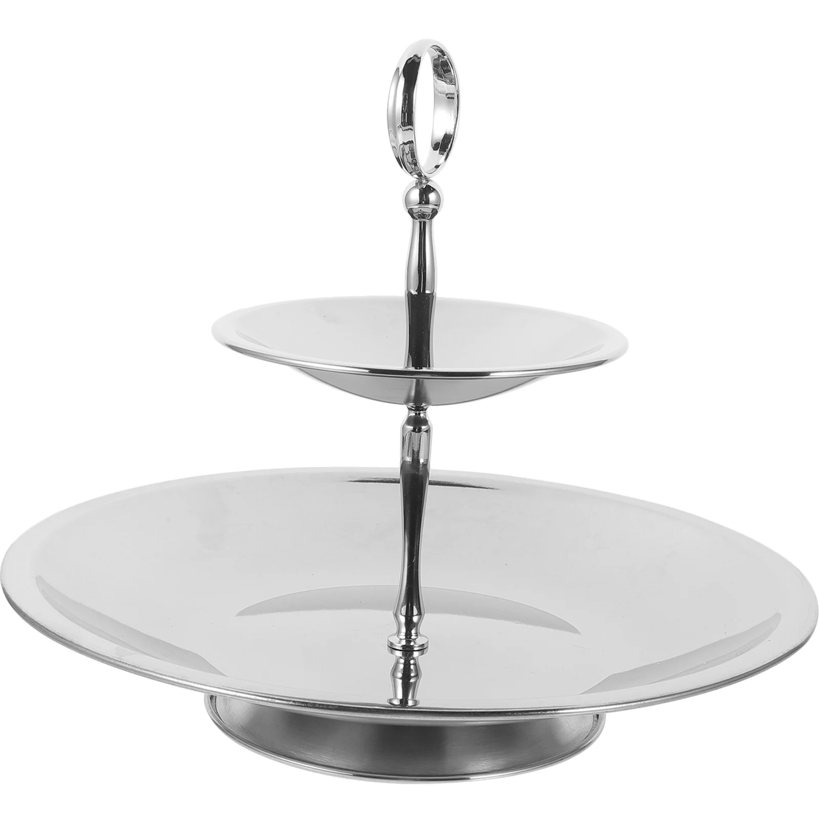 

Snack Plate Table Top Decor Stainless Tiered Tray Fruit Holder Decorative Cake Stand Desktop Steel Household