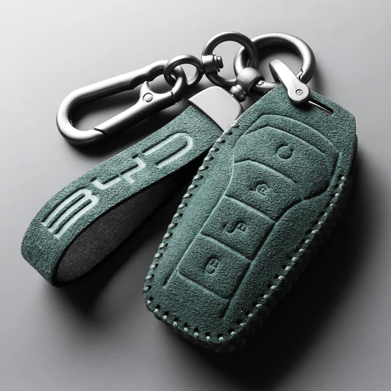 

NEW Car Key Case Cover Shell ALCANTARA For BYD Tang Han Yuan EV Qin Plus Song Plus Dmi D1 EA1 ATTO 3 Suede Protector Accessories