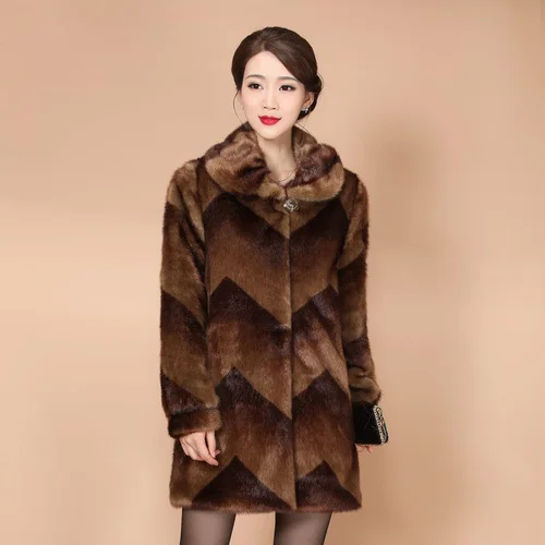 Cheap Price Women Jacket Women's Winter Coat 2022 Fur Mink Fur Thick Winter High Street Other Slim Real Fur Woman Jackets