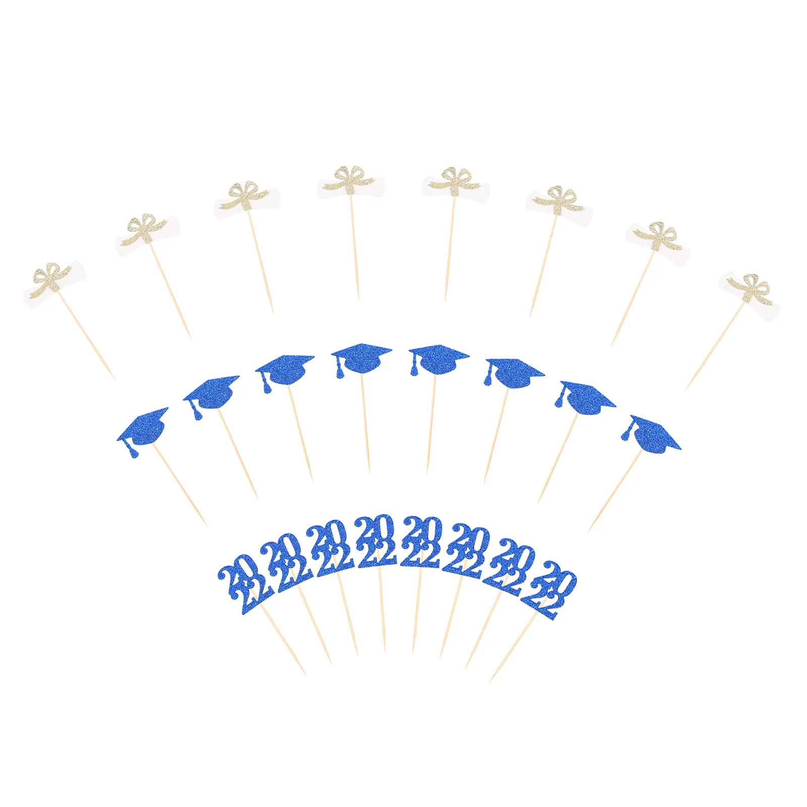 

24pcs Graduation Party Cake Insert Props DIY Cupcake Cards Cake Tops Decorations