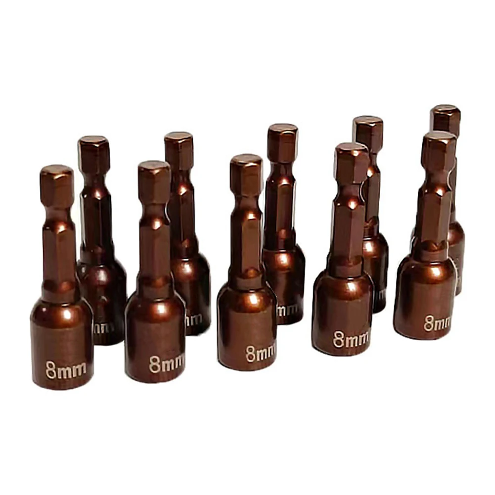 10 шт. адаптер для торцевых ключей 8 мм с шестигранным хвостовиком набор магнитных
