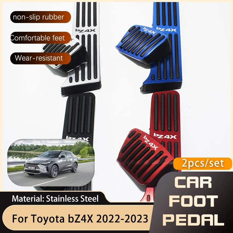 

for Toyota bZ4X Subaru Solterra EA10 2022 2023 Car Foot Pedals Gas Accelerator Brake Stainless Steel Non-slip Pedal Cover Parts
