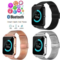z60 smart watch touch control sim tf card bluetooth calling sport photograph music with metal bracelet for fashion men and women