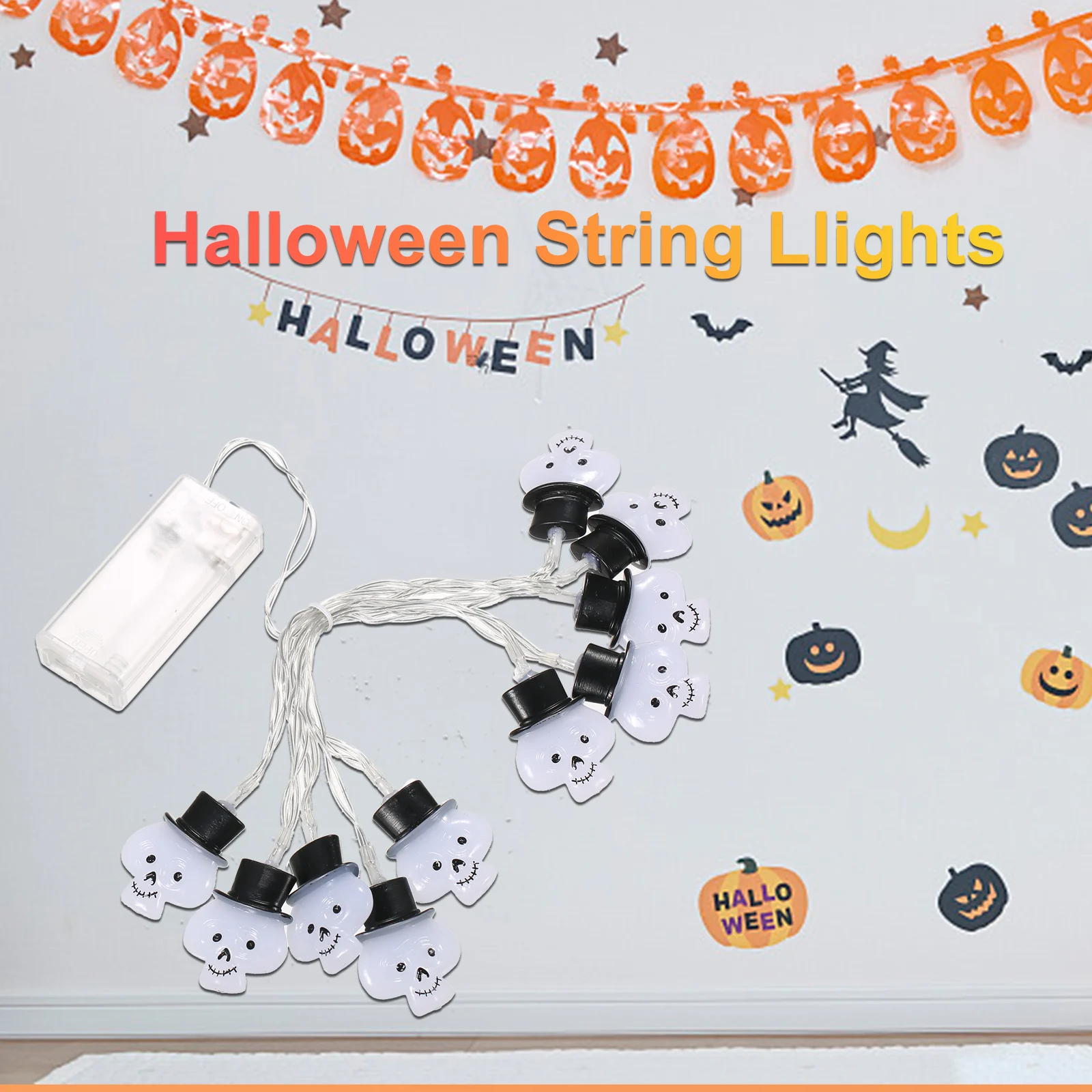 

Halloween Party Led String Skull String Lights Lamp Atmosphere Halloween Decoration DIY Hanging Decoration For Home Party Supply