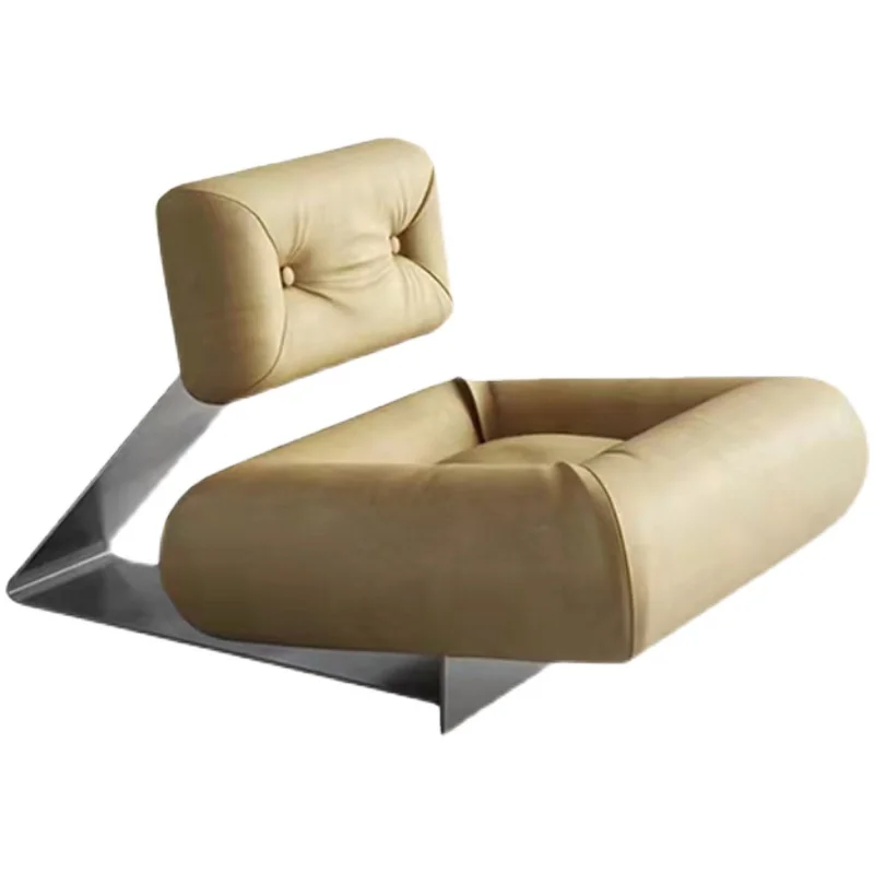 Nordic Light Luxury Stainless Steel Metal Single Seat