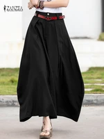 zanzea femme fashion casual pocket holiday party long sundress 2022 women spring solid skirt a line pocket high waist maxi dress