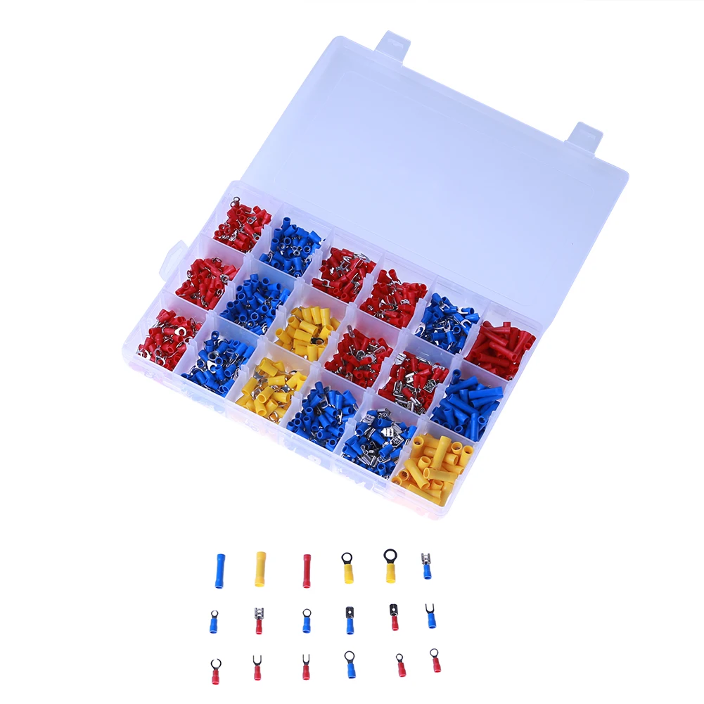 

1200pcs Boxed Cold Pressing Terminals Electrical Wire Cable Crimp Connector Assorted Cold Pressing Terminal Kits