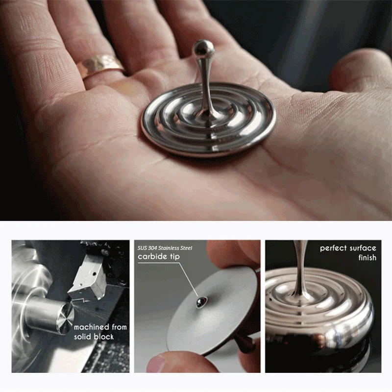 Stress Reliever Toys Water Drop Hand Spinning Top Metal Desktop Magic Flying Top Fusion Toy for Children Adults Office Men