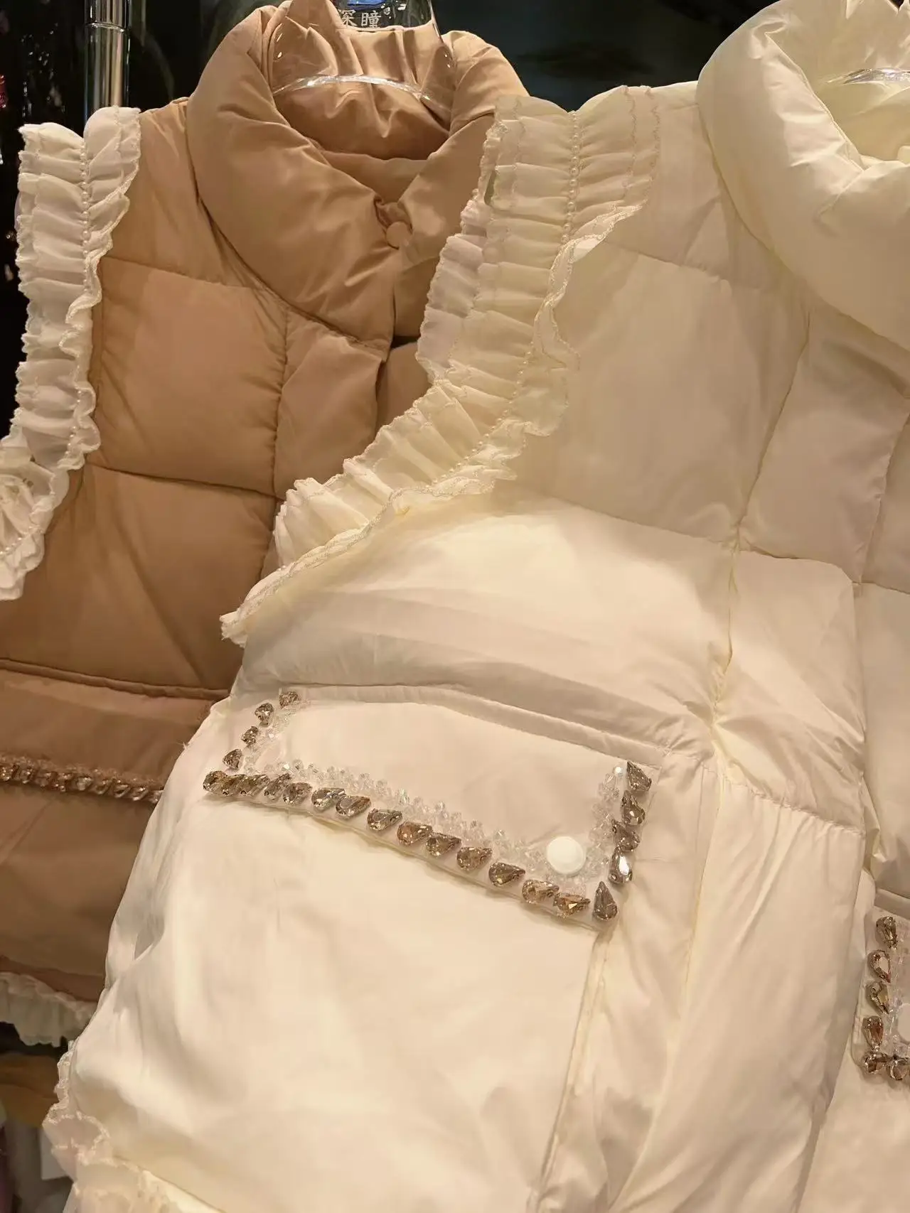 Роскошный стиль трендовый блестящий жилет с бриллиантами и бисером хлопковый