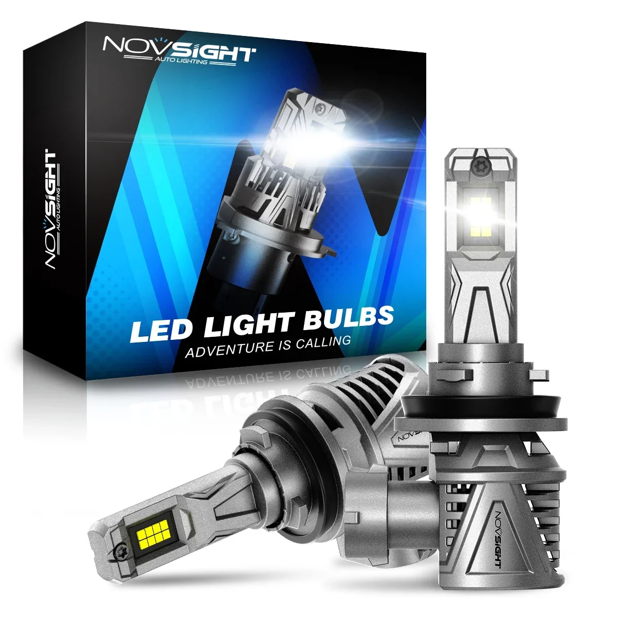 Фото Светодиодные лампы NOVSIGHT H11 H7 Автомобильные лампы для фар H4 H8 H9 9005 HB3 9006 HB4 Автомобильная лампа 60 Вт 15000LM 6500K Белые автомобильные аксессуары №1