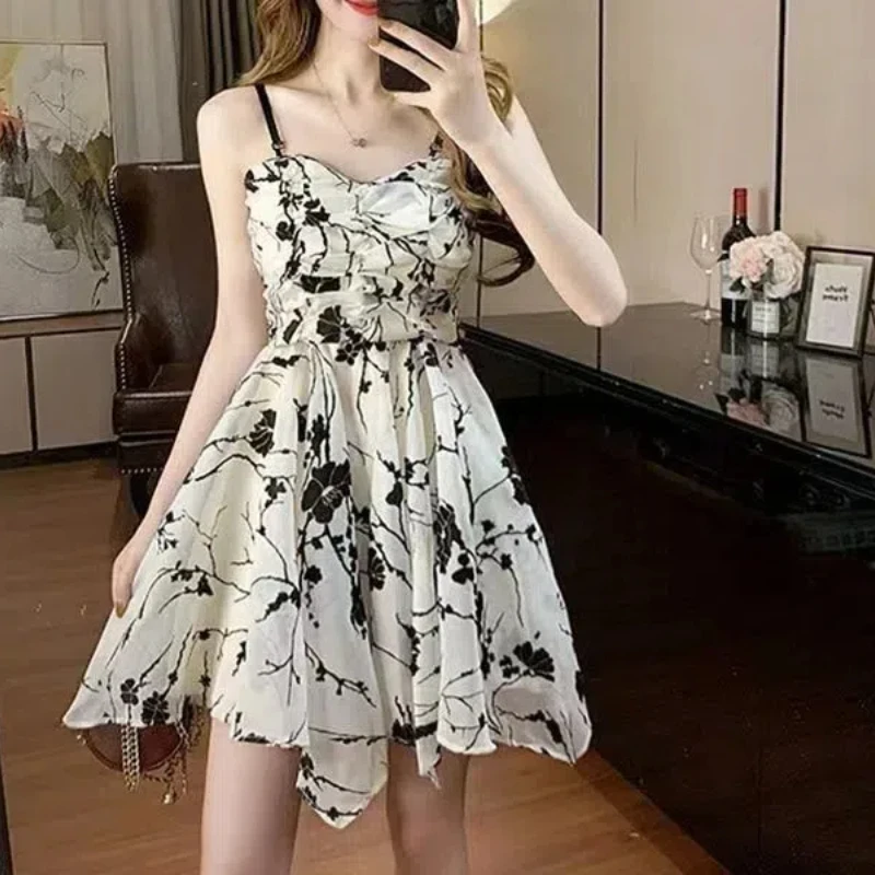 Женский пуловер с V-образным вырезом Юбка До Колена контрастных цветов цветочным