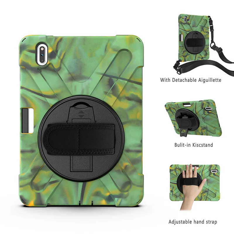 

360 Full Body Protection High Impact Back Cover for Huawei Matepad Pro 10.8 Silicone Case with Shoulder Strap Kids Shell+Stylus