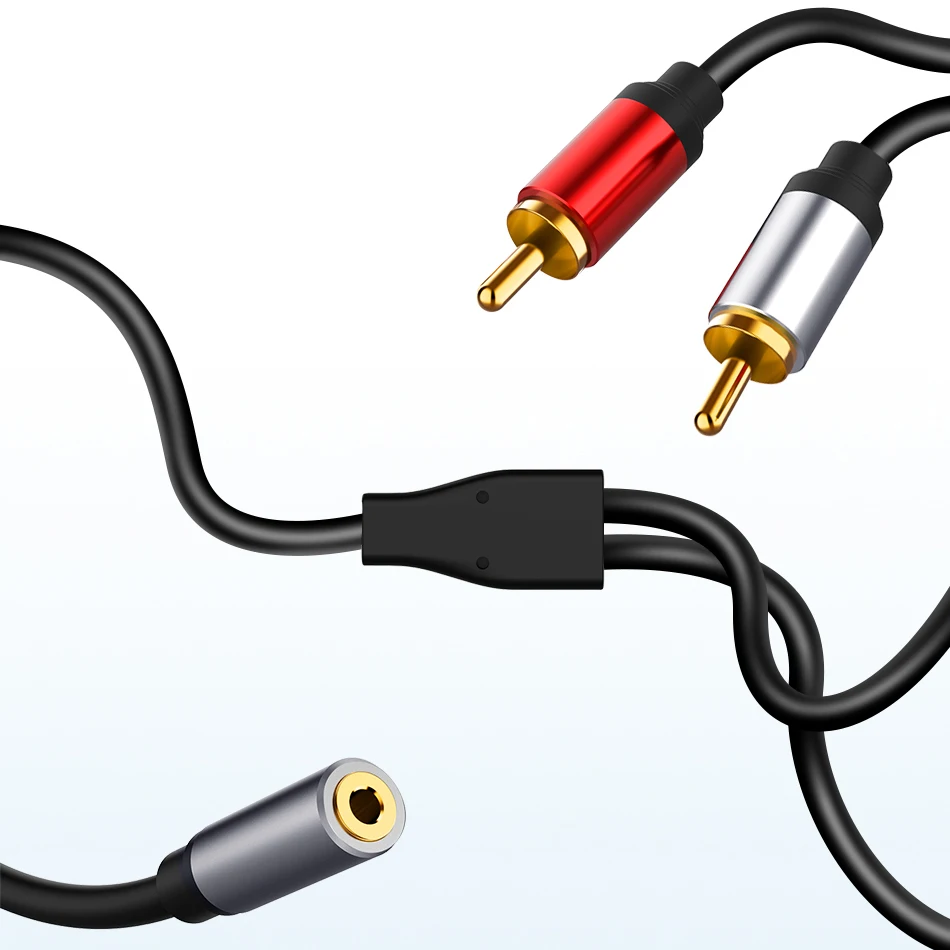 Кабель RCA 2 штекер-гнездо 3 5 мм адаптер аудиокабель Aux кабель для iPhone Edifer домашний